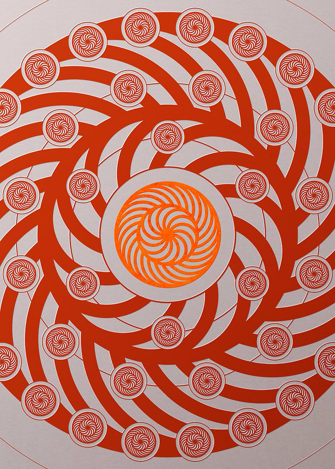 Red Glyph Mandala Rune Art