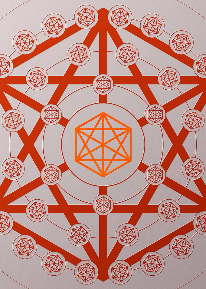 Red Geometric Glyph Poster