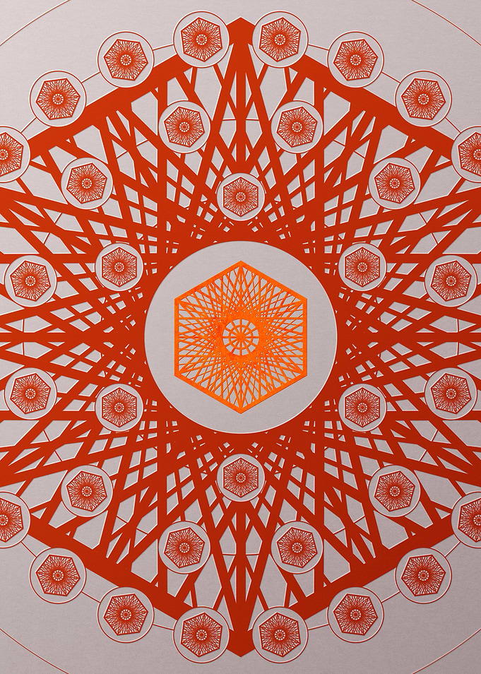 Red Glyph Mandala Rune Art