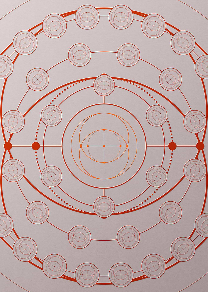 Red Geometric Glyph Poster