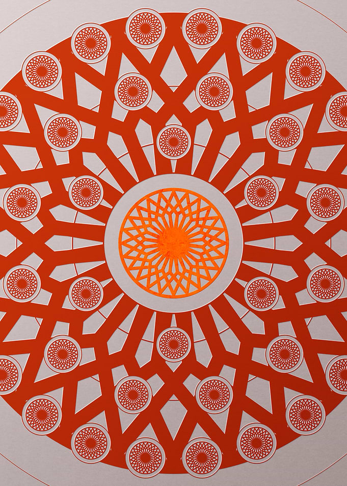 Red Geometric Glyph Poster