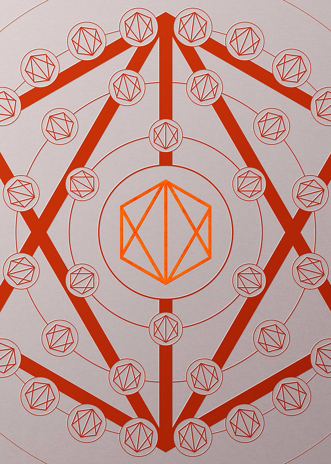 Red Geometric Glyph Poster