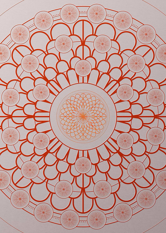Red Geometric Glyph Poster