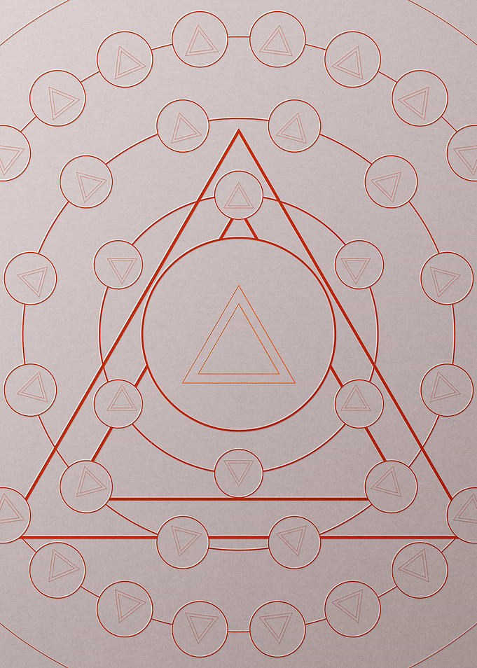 Red Geometric Glyph Poster