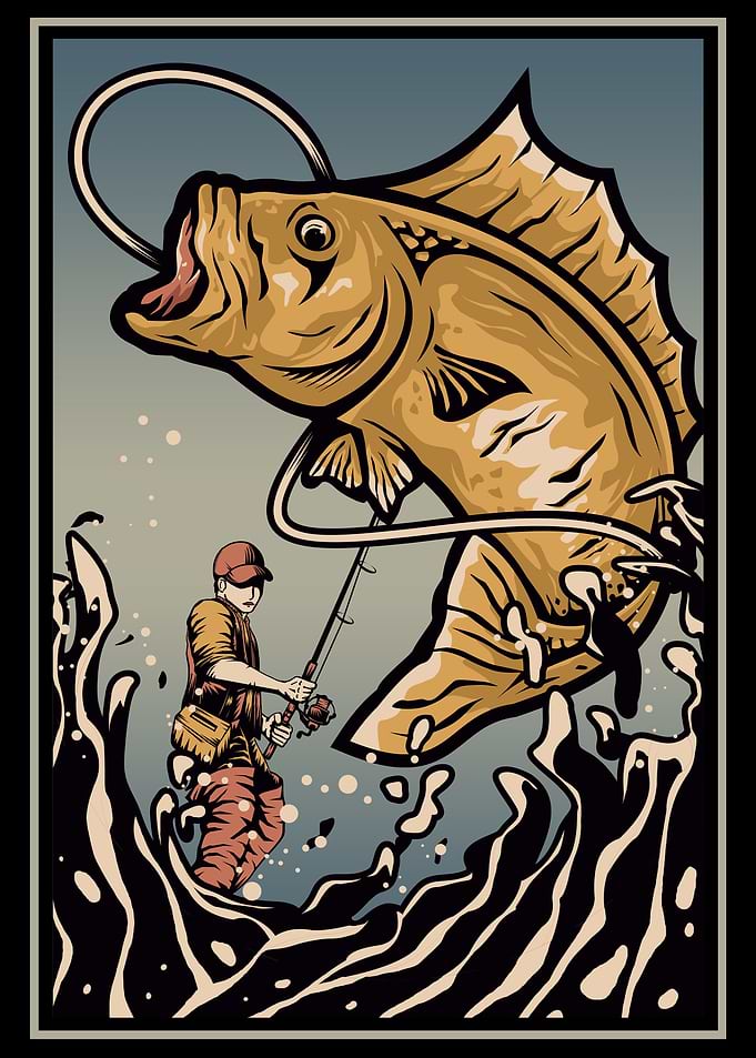 Retro Fishing Fisherman