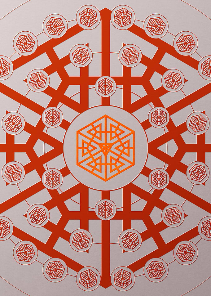 Red Orange Sacred Geometry