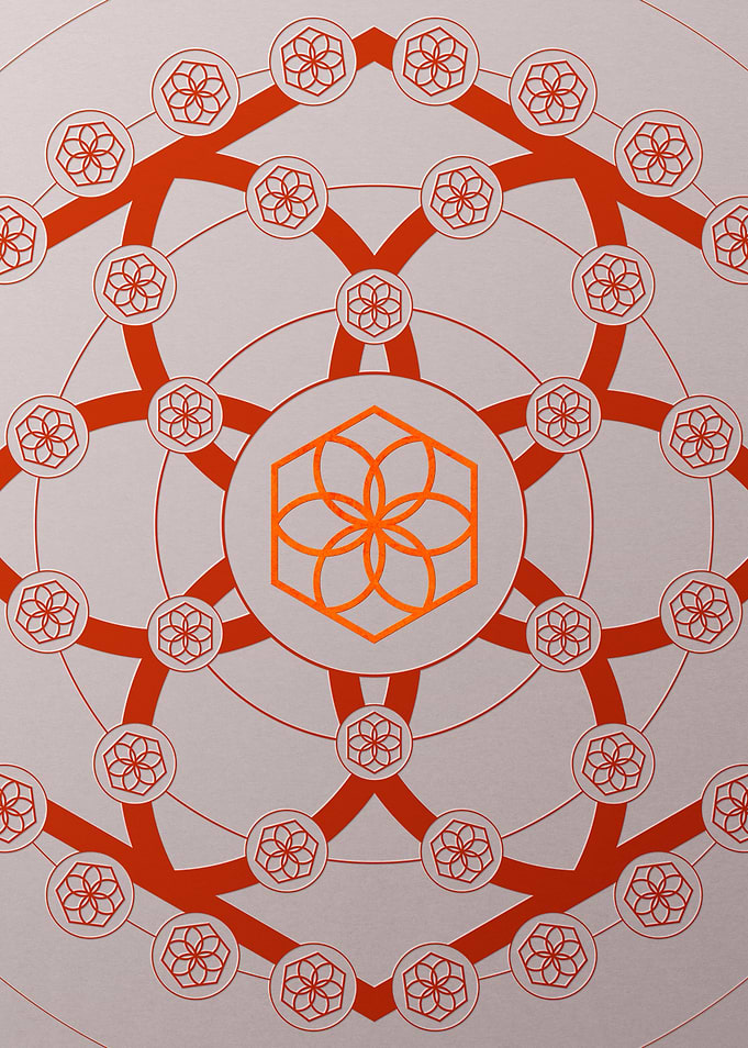 Red Glyph Mandala Rune Art