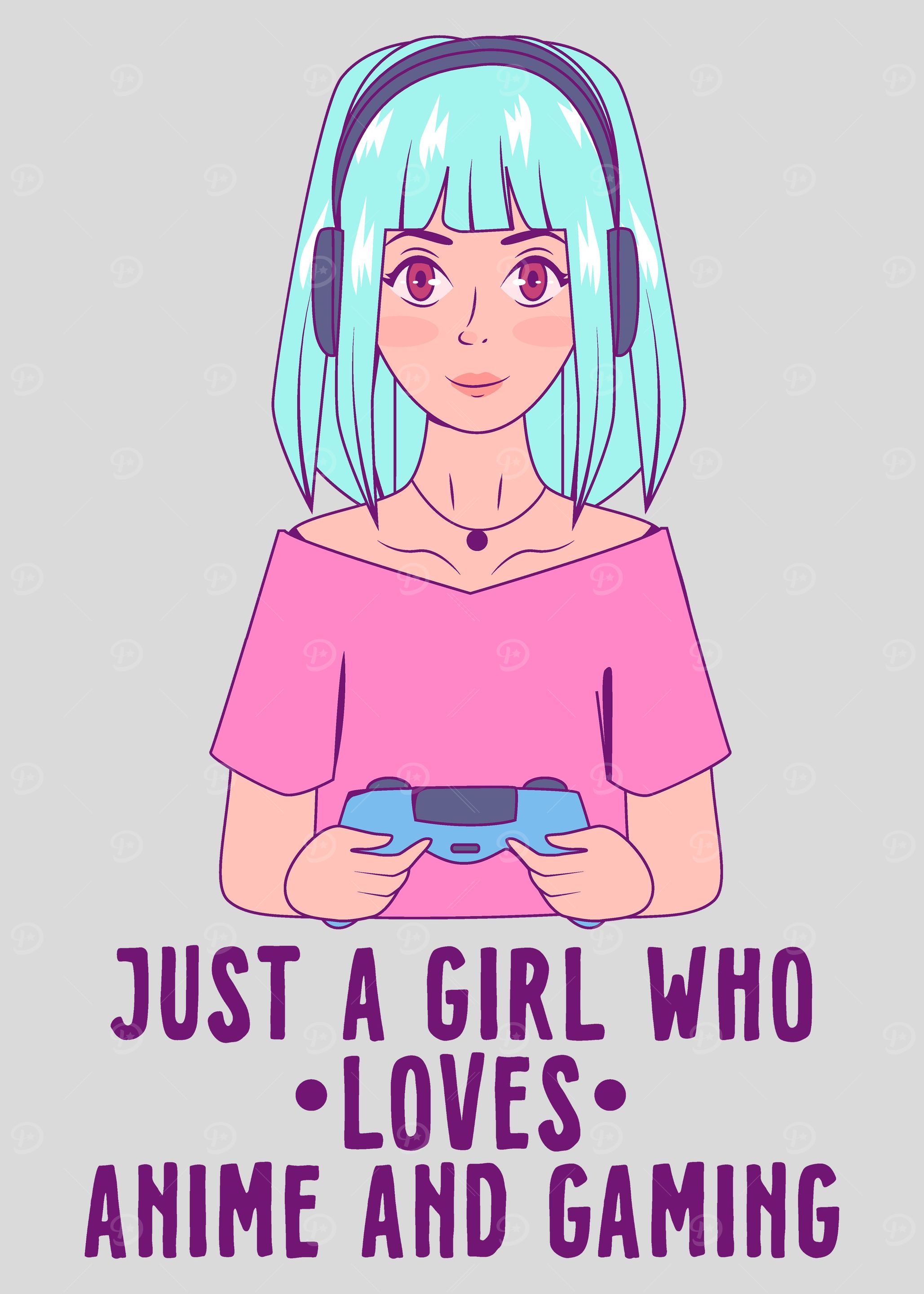 Anime Gaming Girl