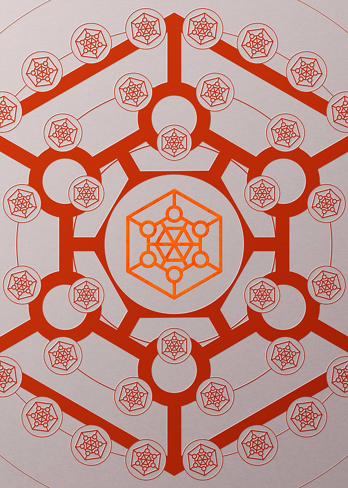 Red Glyph Mandala Rune Art