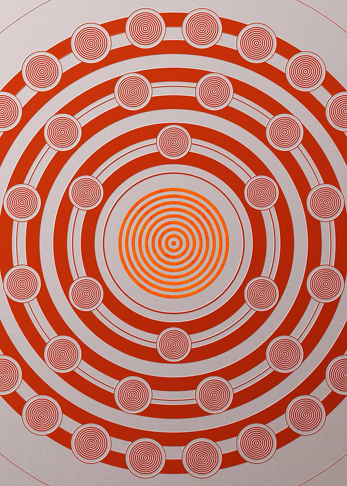 Red Geometric Glyph Poster