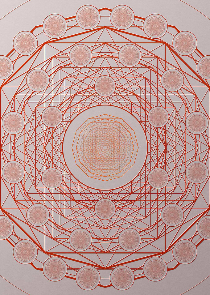 Red Glyph Mandala Rune Art
