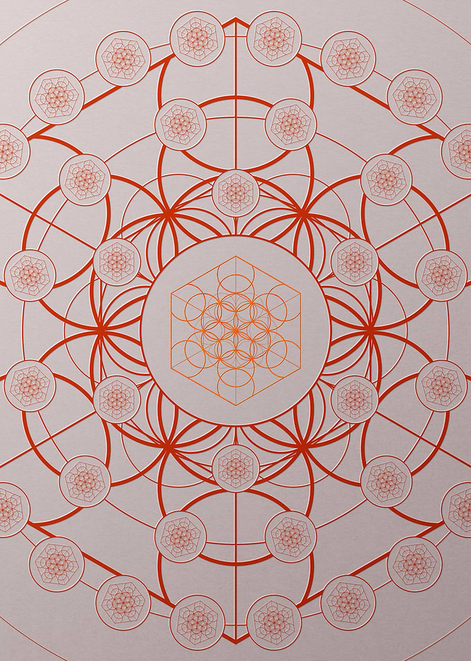 Red Geometric Glyph Poster