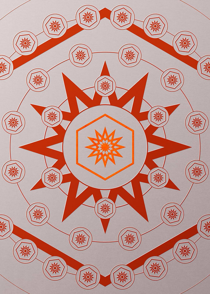 Red Geometric Glyph Poster