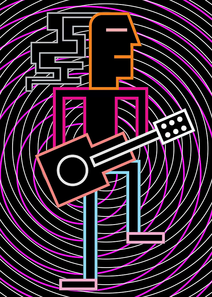 Neon guitar art