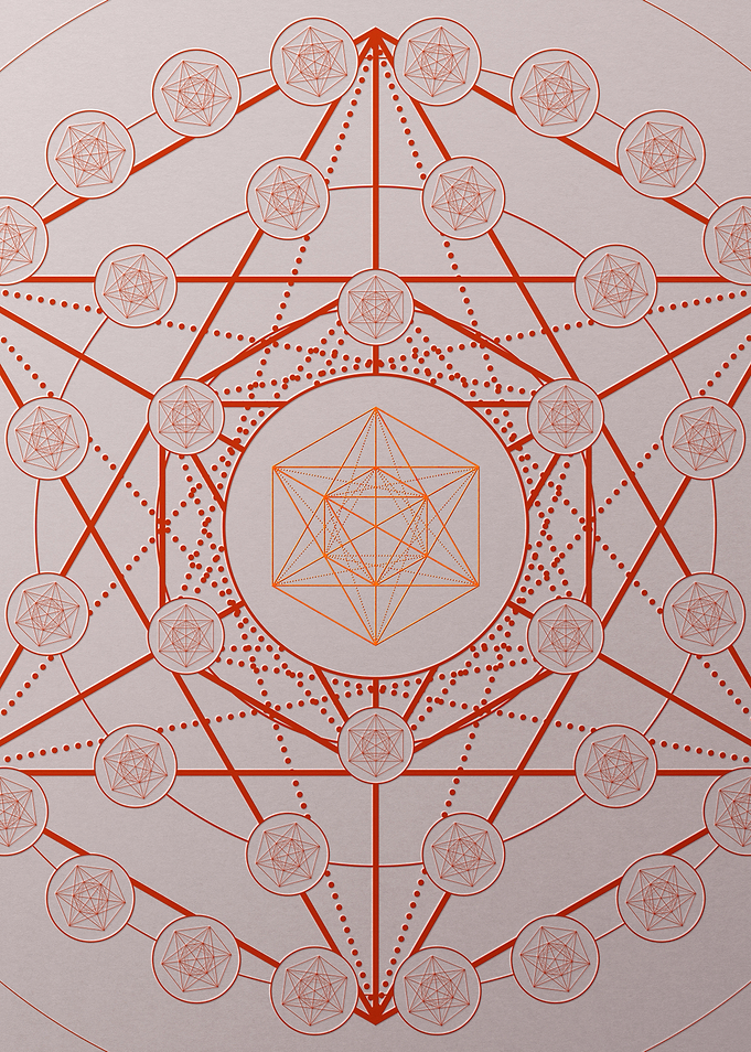 Red Glyph Mandala Rune Art