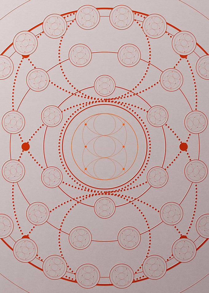 Red Geometric Glyph Poster