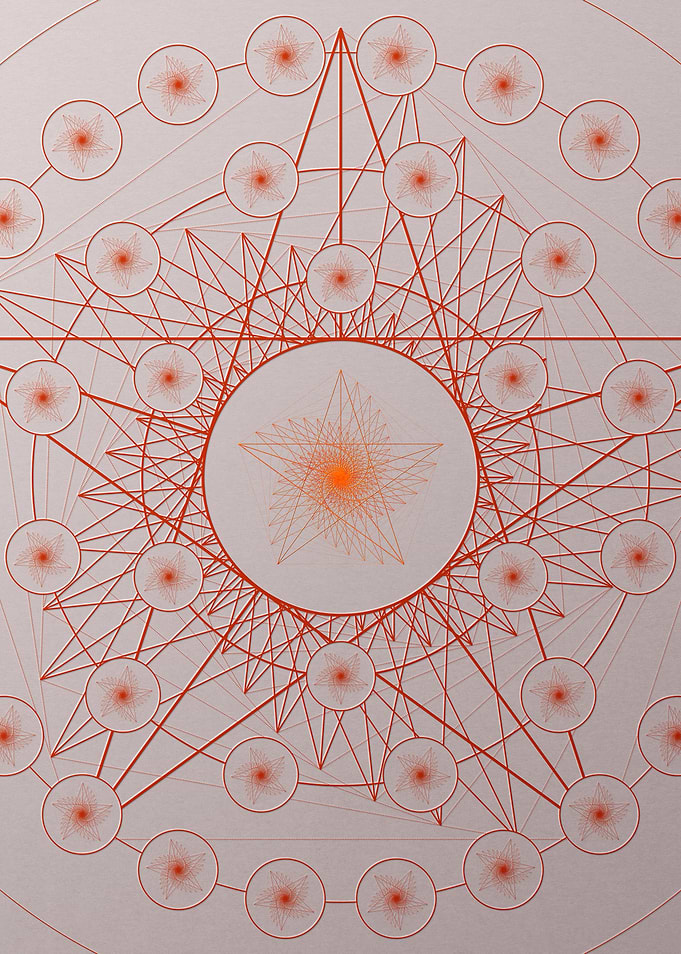Red Geometric Glyph Poster