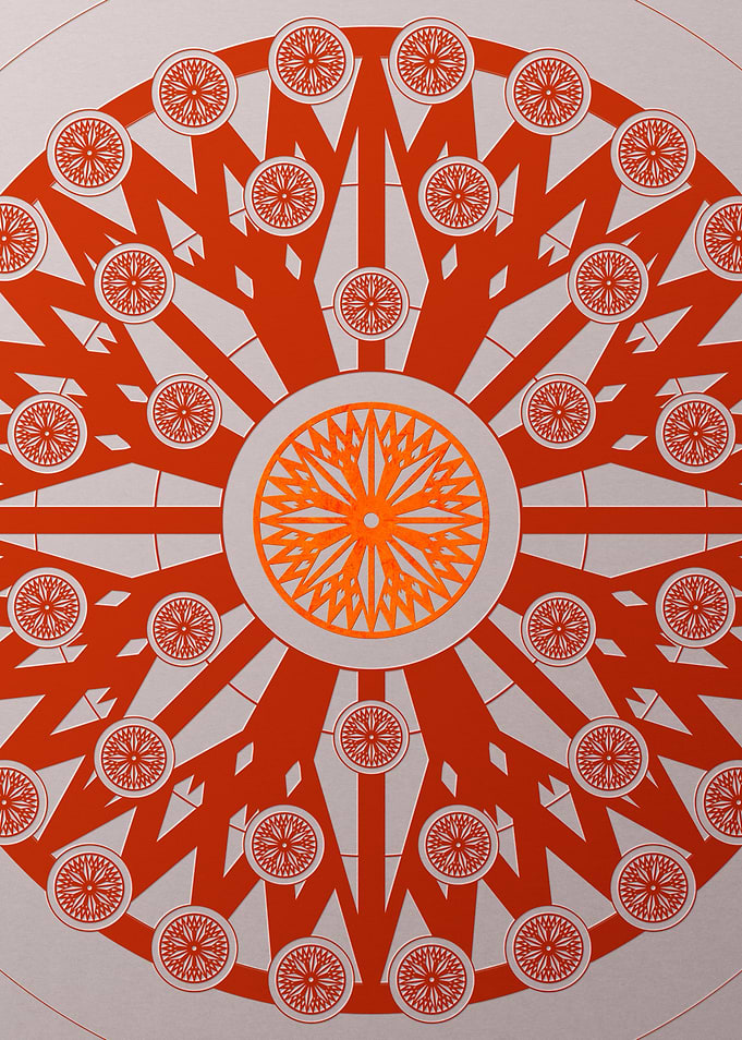 Red Glyph Mandala Rune Art