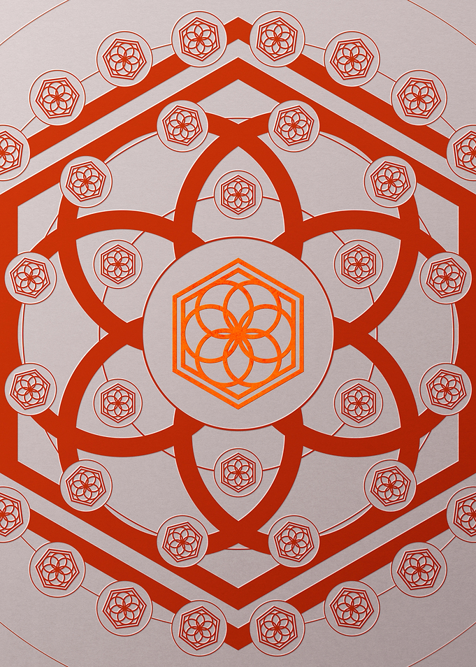 Red Glyph Mandala Rune Art