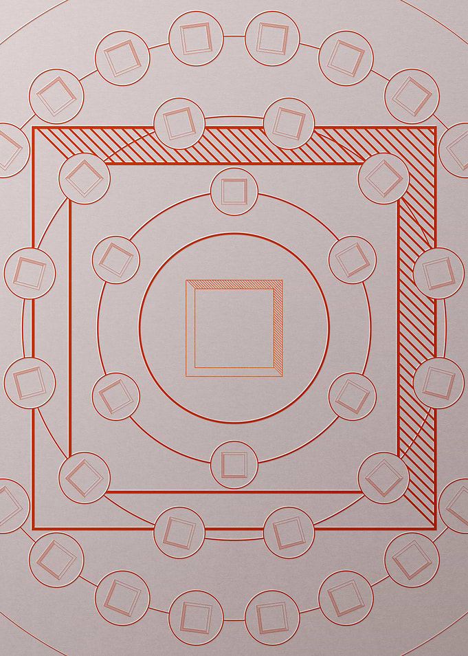 Red Geometric Glyph Poster