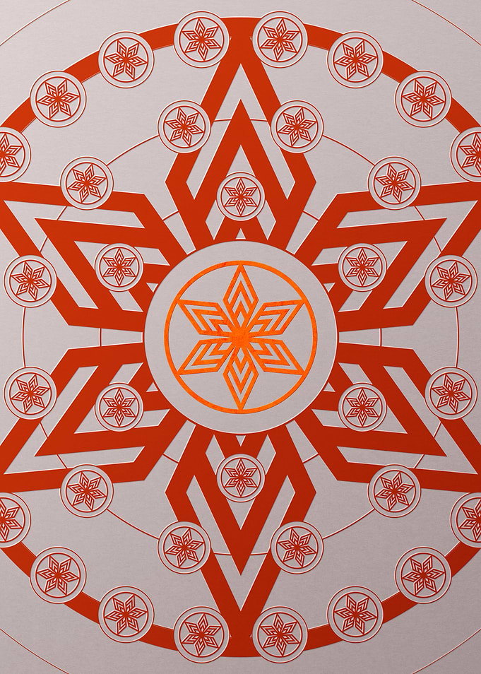 Red Glyph Mandala Rune Art
