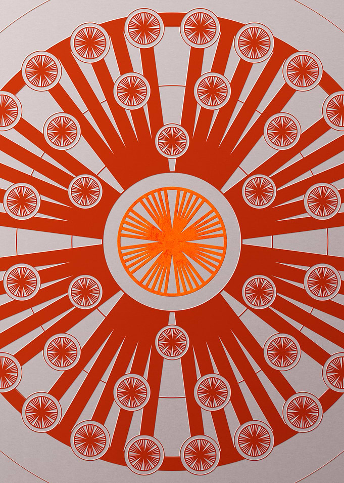 Red Geometric Glyph Poster