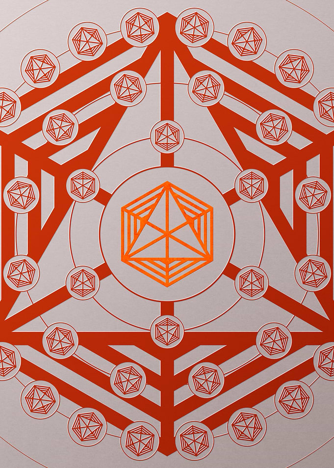 Red Glyph Mandala Rune Art