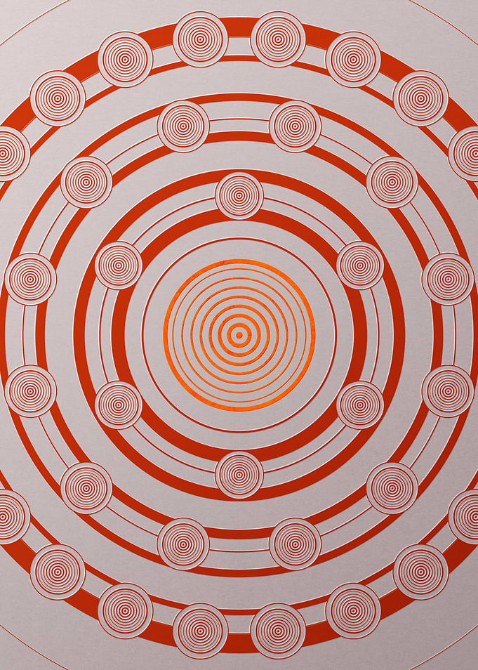 Red Geometric Glyph Poster