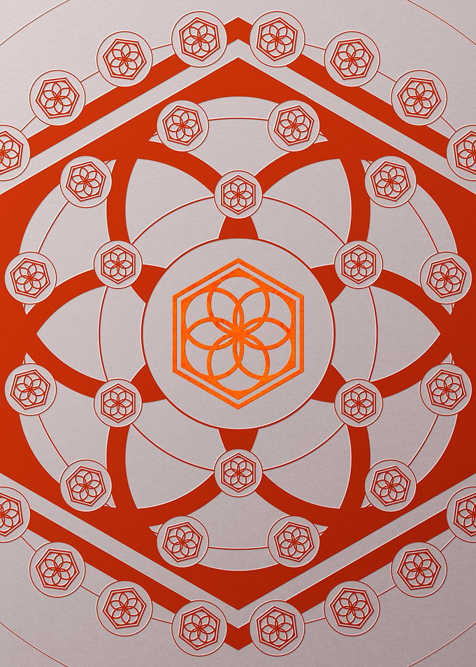 Red Glyph Mandala Rune Art