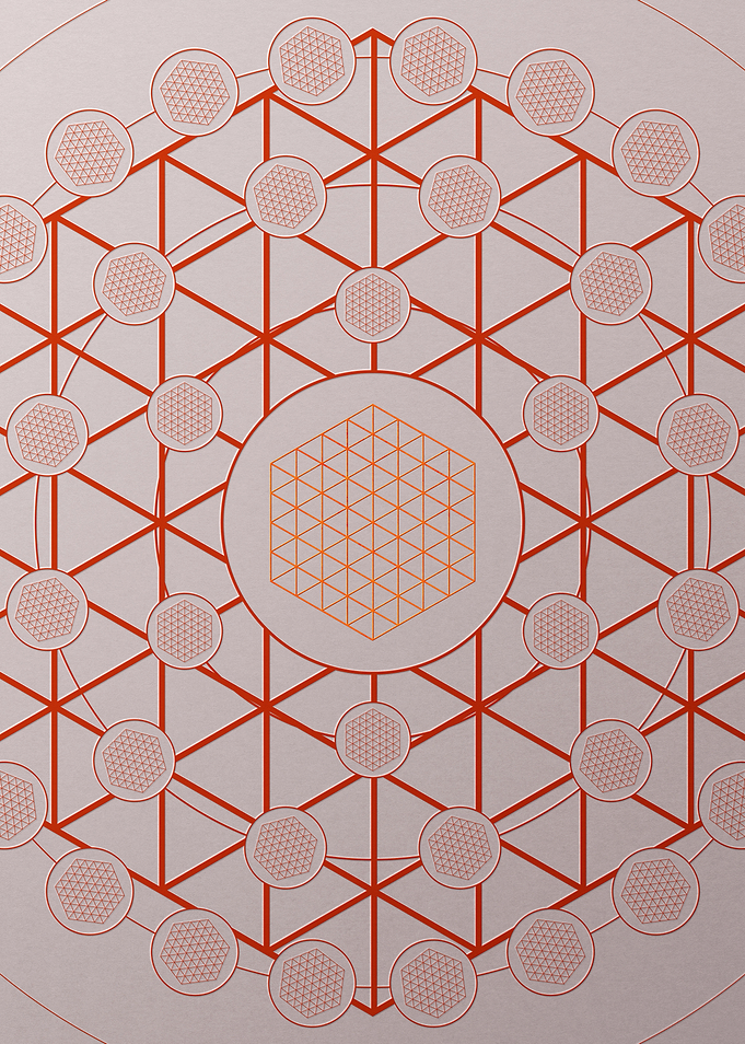 Red Glyph Mandala Rune Art