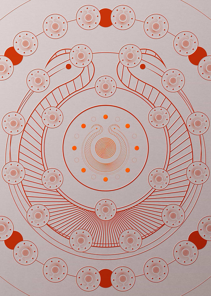 Red Orange Sacred Geometry