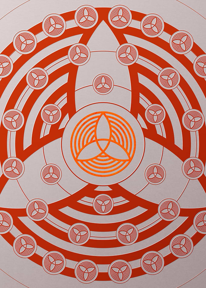Red Geometric Celtic Knot