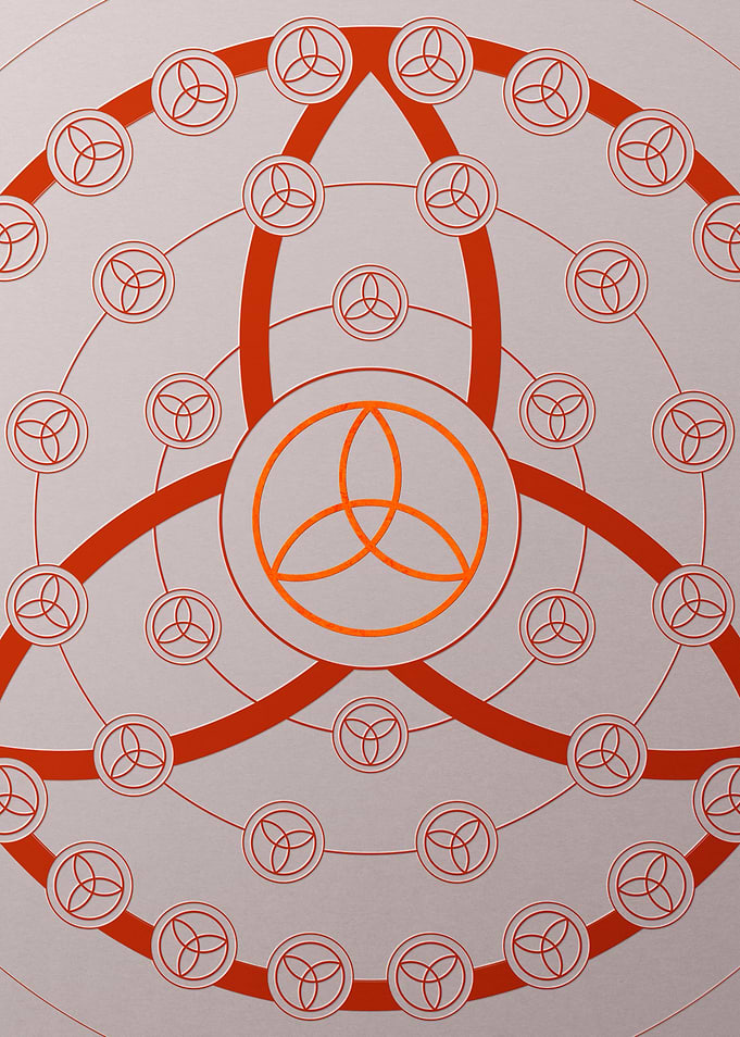 Red Geometric Glyph Poster