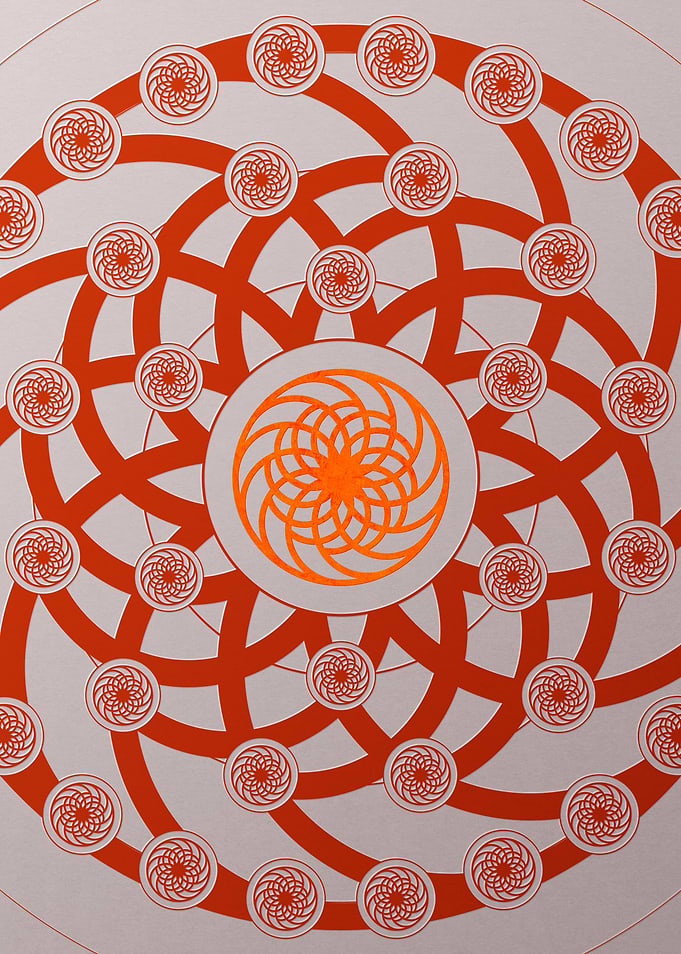 Red Geometric Glyph Poster