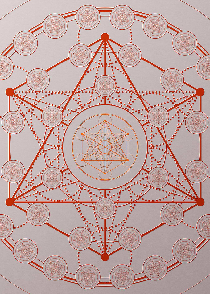 Red Glyph Mandala Rune Art