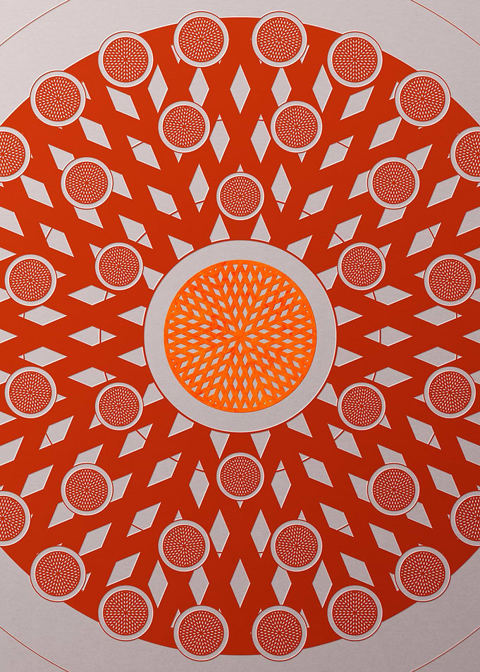 Red Geometric Glyph Poster