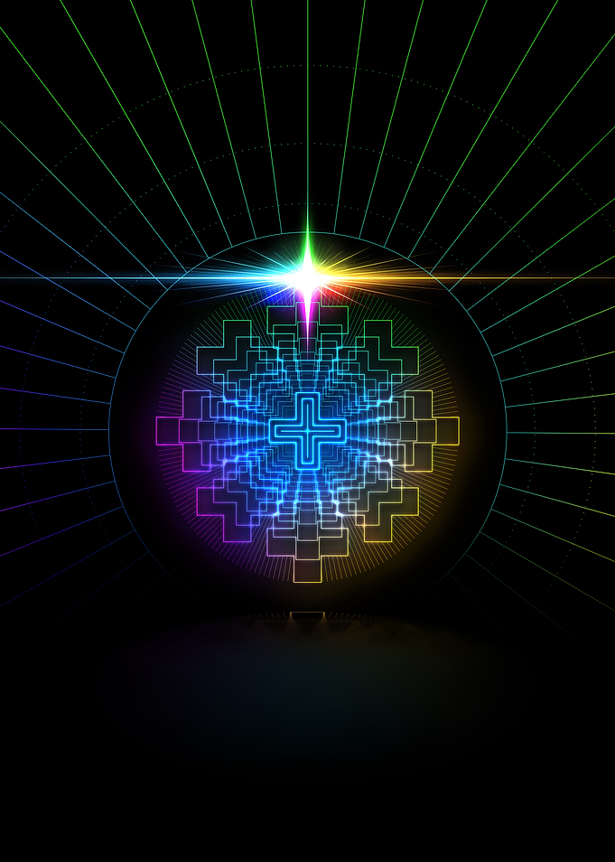 Neon Sacred Geometry Glyph