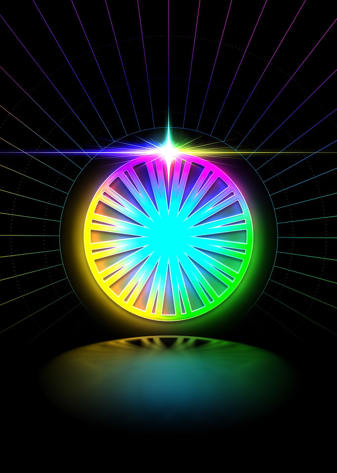 Neon Geometric Glyph Sign