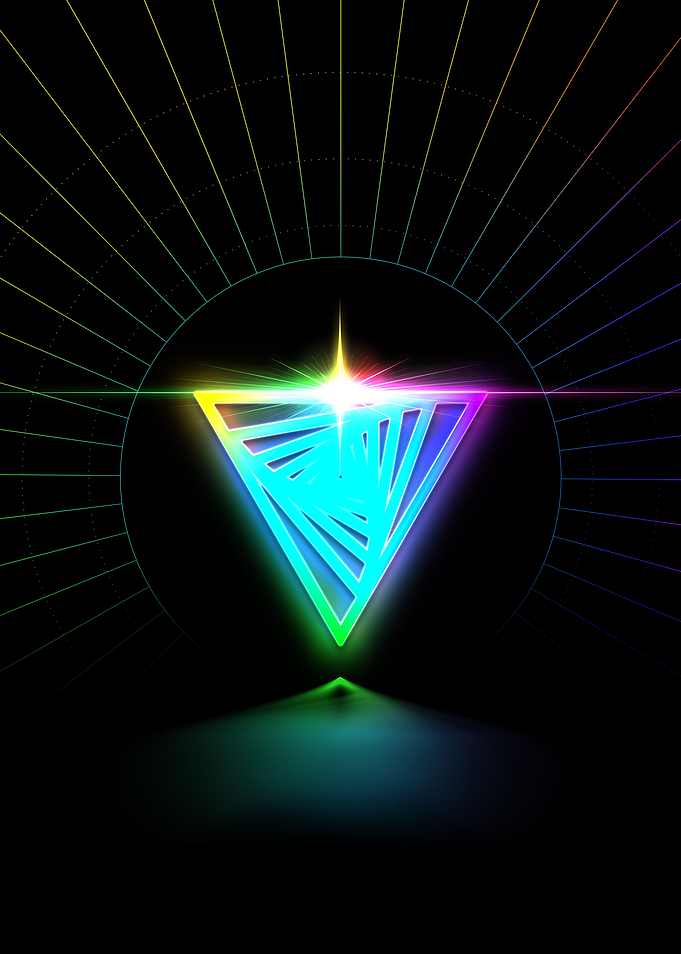 Neon Geometric Glyph Sign
