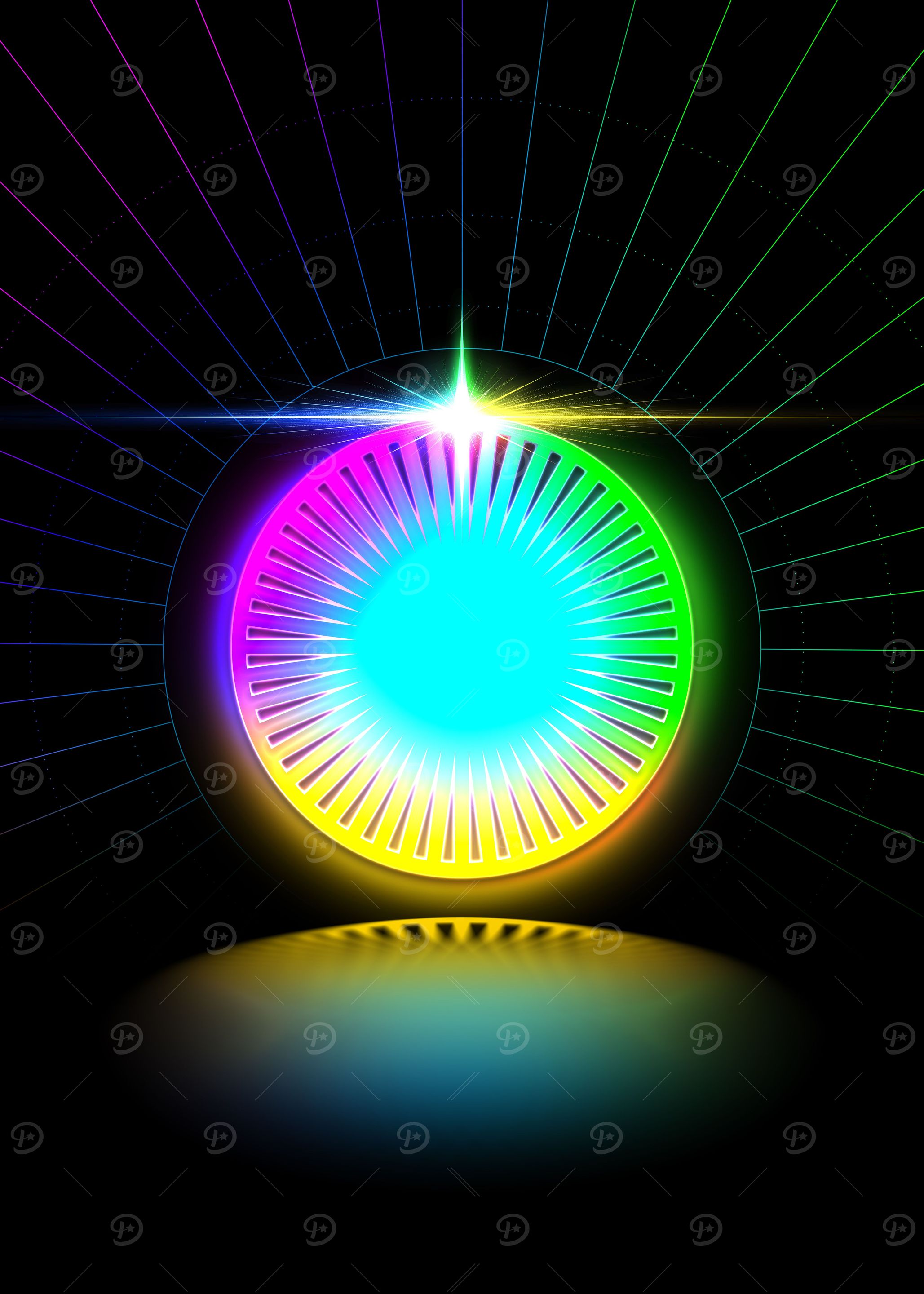 Neon Geometric Glyph Sign