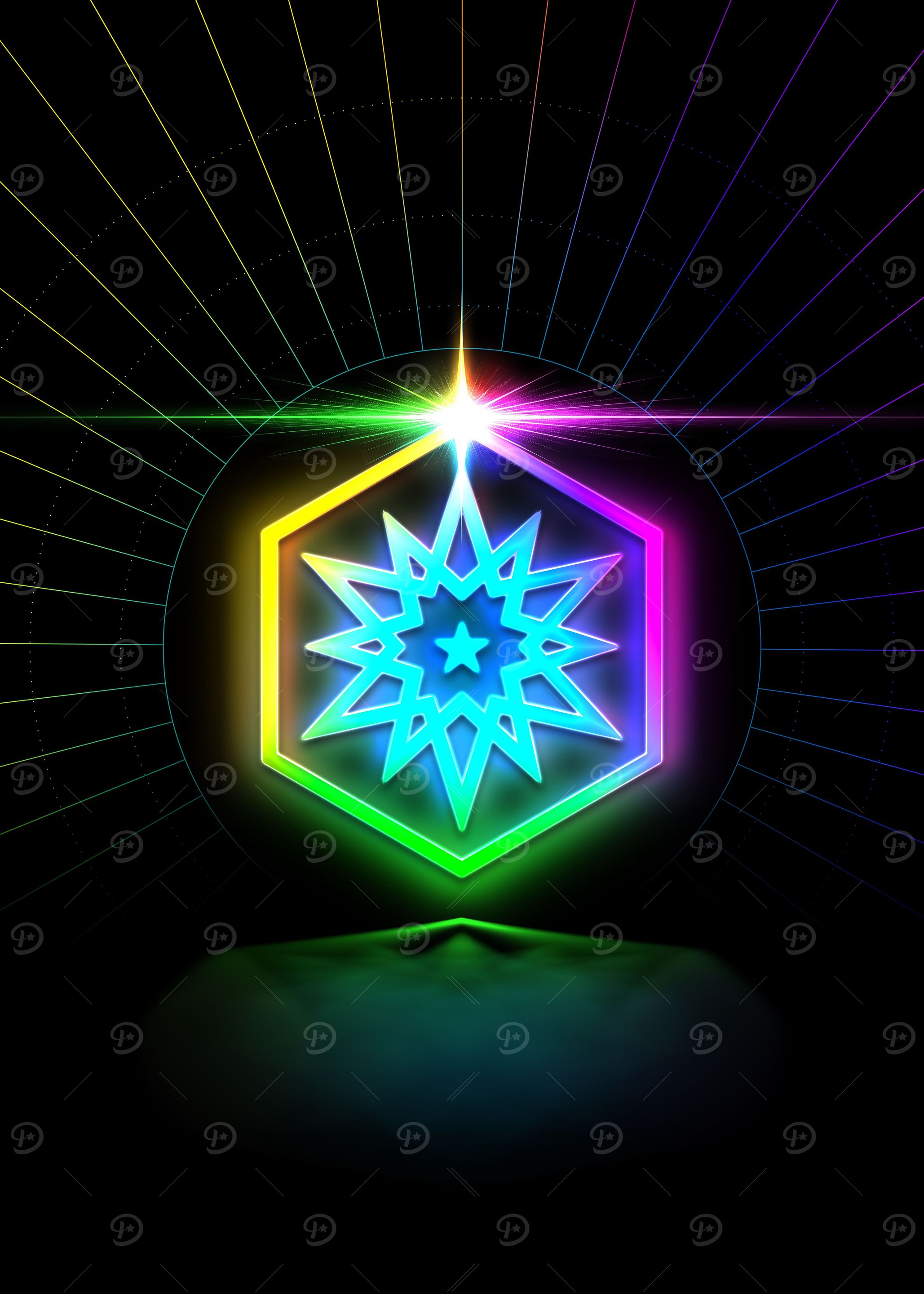 Neon Glyph Mandala Rune
