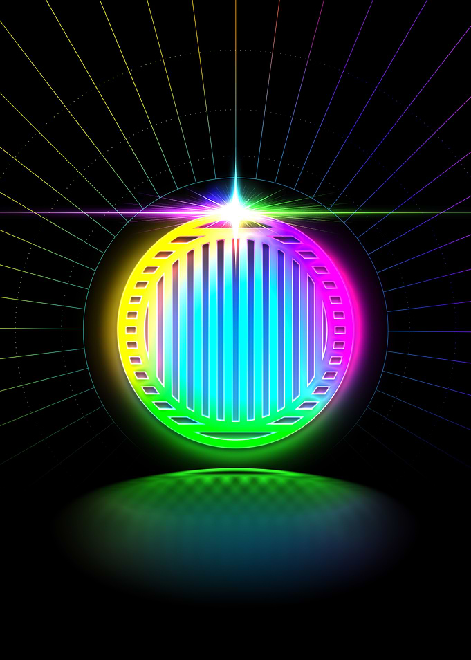 Neon Geometric Glyph Sign