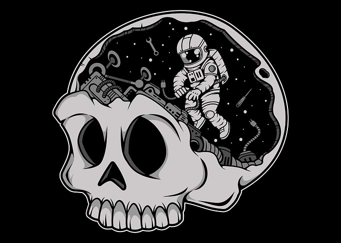 Astronaut Skull Brain