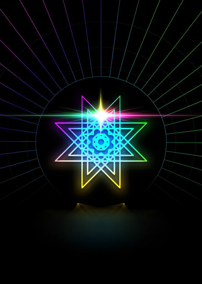 Neon Glyph Mandala Rune