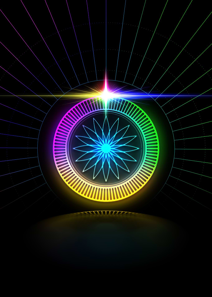 Neon Geometric Glyph Rune