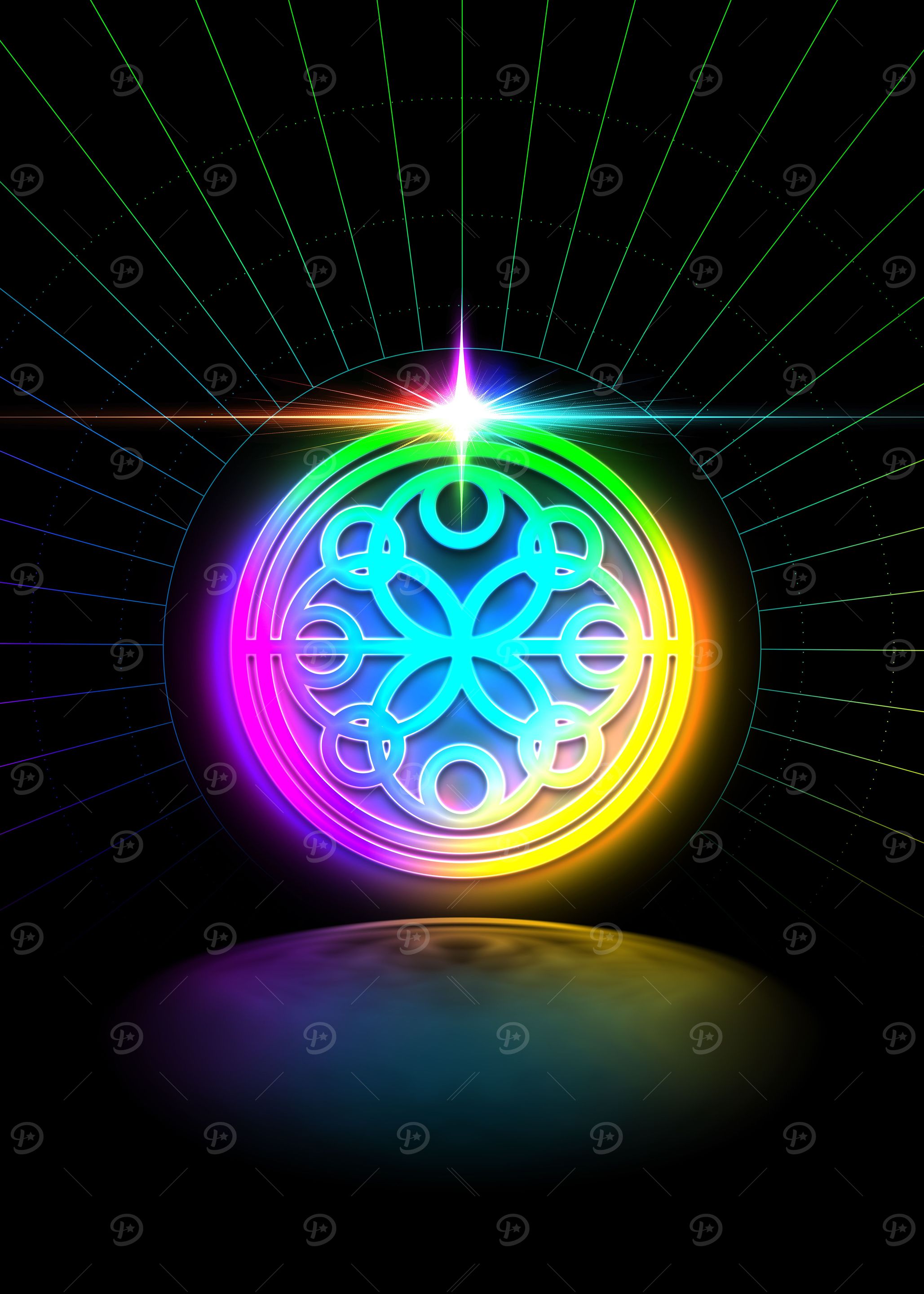 Neon Geometric Glyph Sign