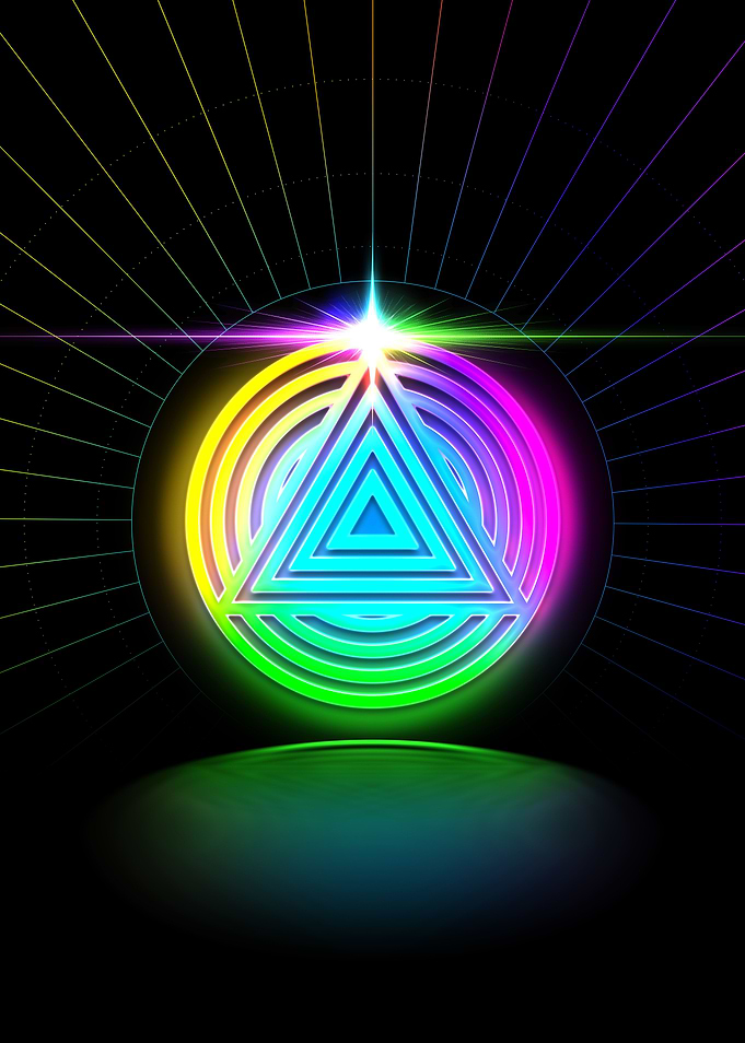 Neon Sacred Geometry Glyph