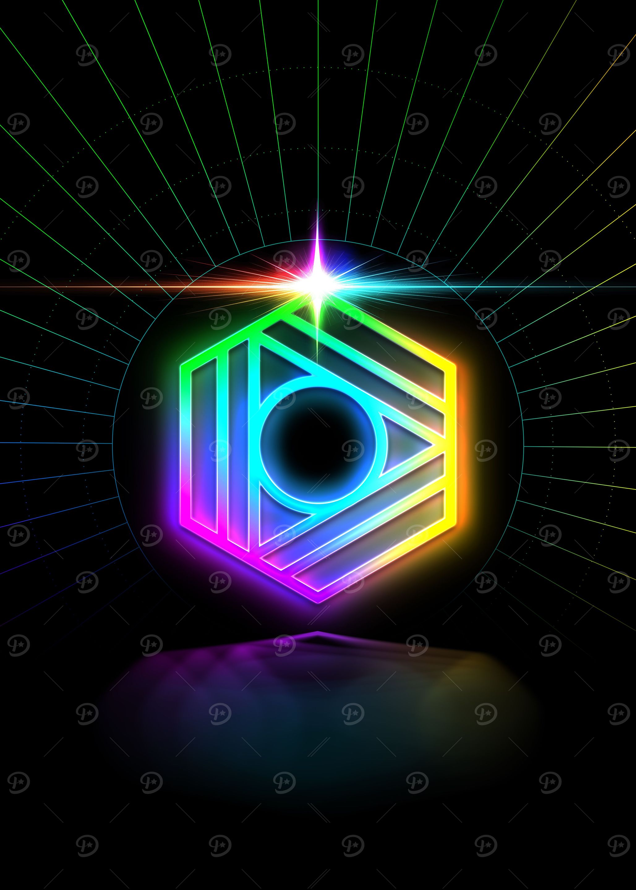 Neon Geometric Glyph Rune
