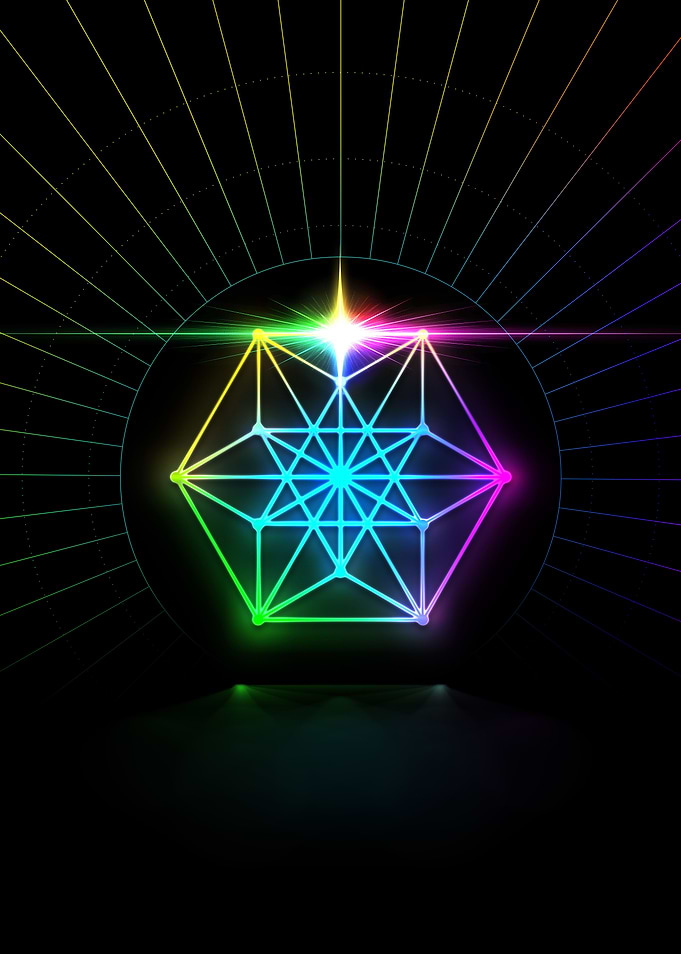 Neon Sacred Geometry Glyph