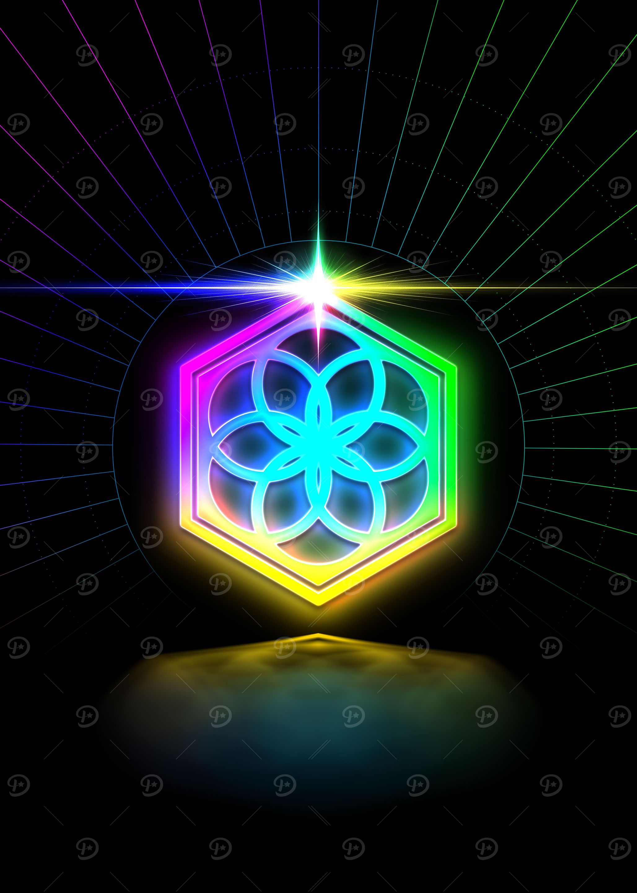 Neon Glyph Mandala Rune